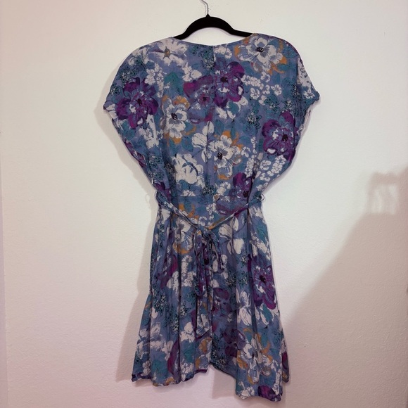 Free People Freddy Tie Floral Mini Dress size Large - Picture 5 of 15